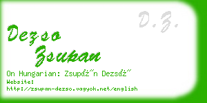 dezso zsupan business card